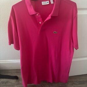 Lacoste Men's Polo Shirt in Bold Pink